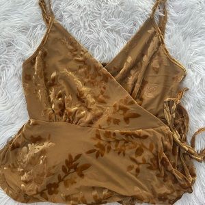 Forever 21 floral wrap tank top